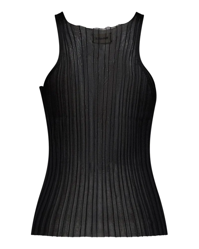 KHAITE Women Top Val Ribbed Viscose Black Tops Black