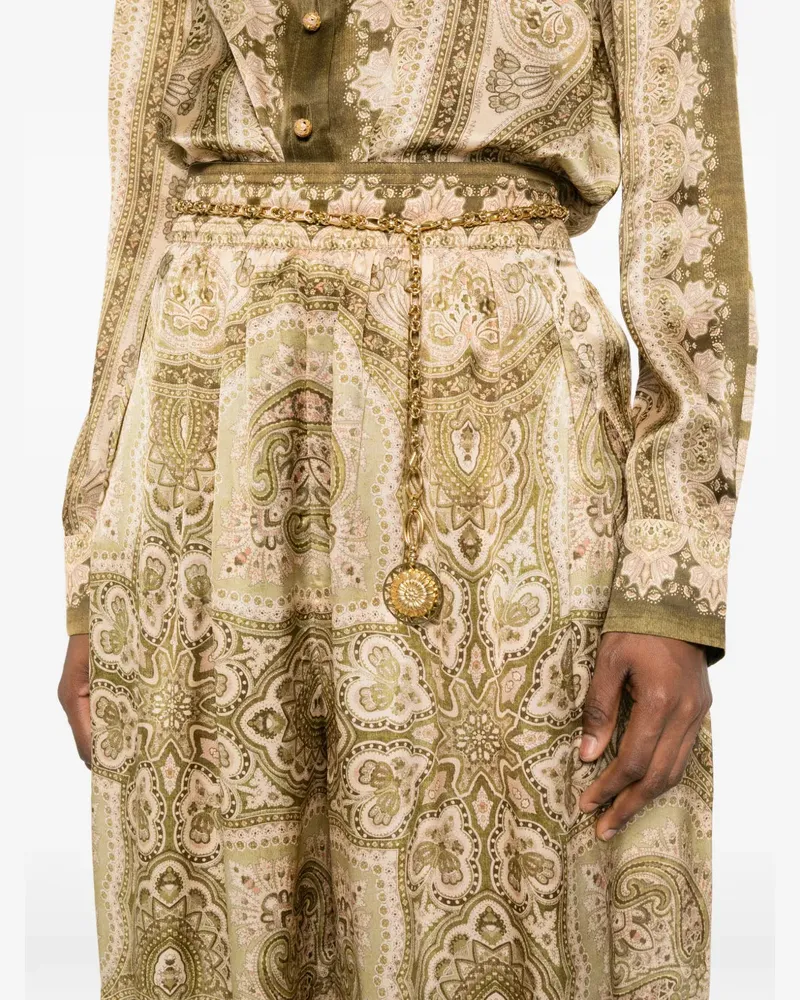 Zimmermann Women's Paisley Trousers Ss26 W Green