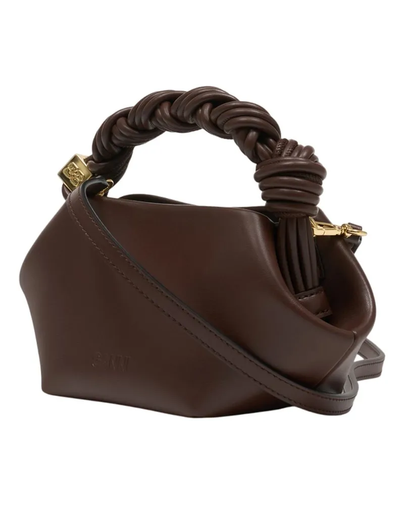 Ganni Women's Bou Mini Handbag -  Leather Brown Synthetic Bags Handbags-Purses Brown