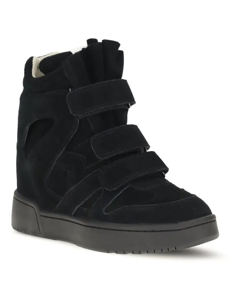 Isabel Marant Women's Wedge Leather Sneakers Im3-Gz Black Midnight Black