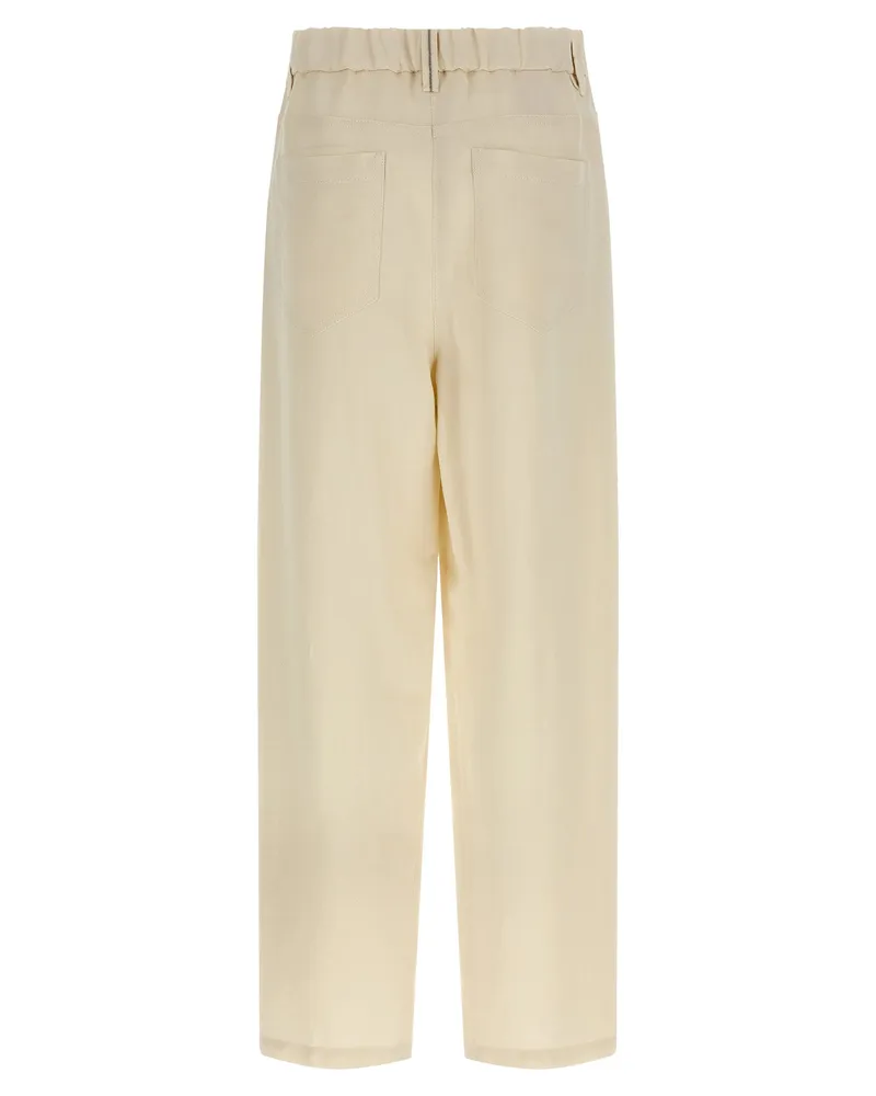 Brunello Cucinelli Women's White Viscose Casual Pants White