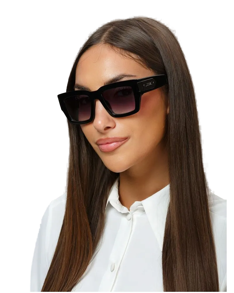 Just Cavalli Unisex Sunglasses Glossy Black Acetate Eyewear Black