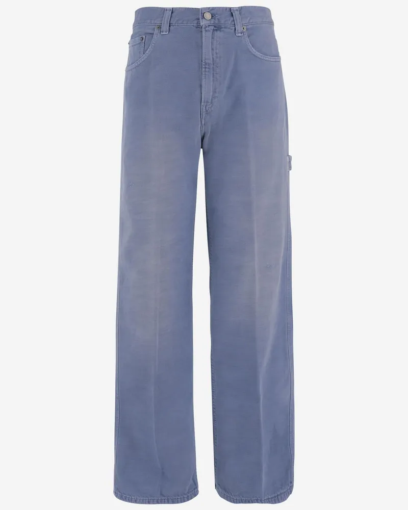 Haikure Women's Jeans Wide-Leg Denim Cotton Blue