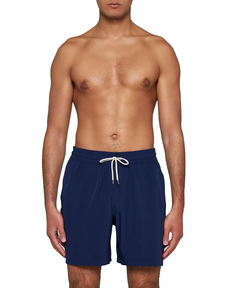 Ralph Lauren Men Logo Swim Shorts Blue Recycled Polyester Beachwear Sea Clothing Navy