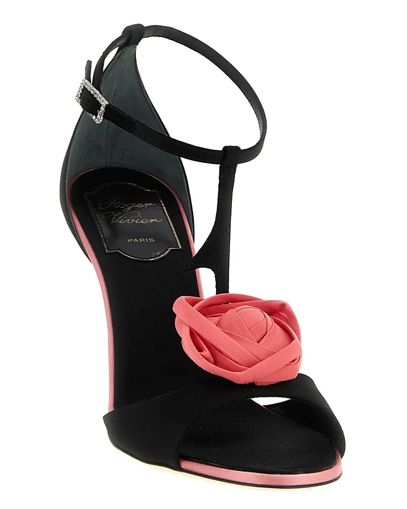 Roger Vivier Women's Black Viscose Stiletto Heel Sandals Black