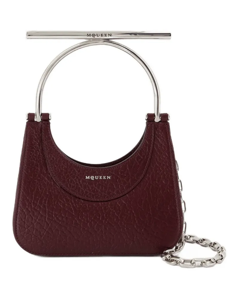 Alexander McQueen Women's Mini Cross Bar Purse -  Leather Red Lambskin Bags Handbags-Purses Red