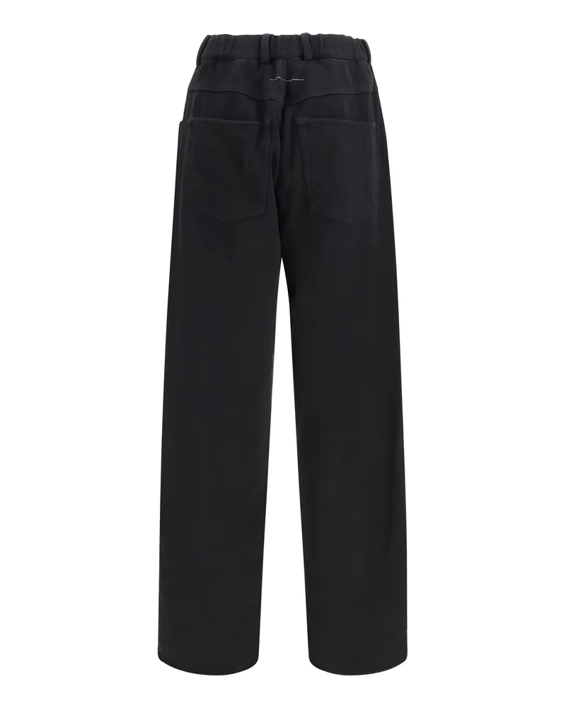 Maison Margiela Women Cotton Track Pants Black Trousers Black