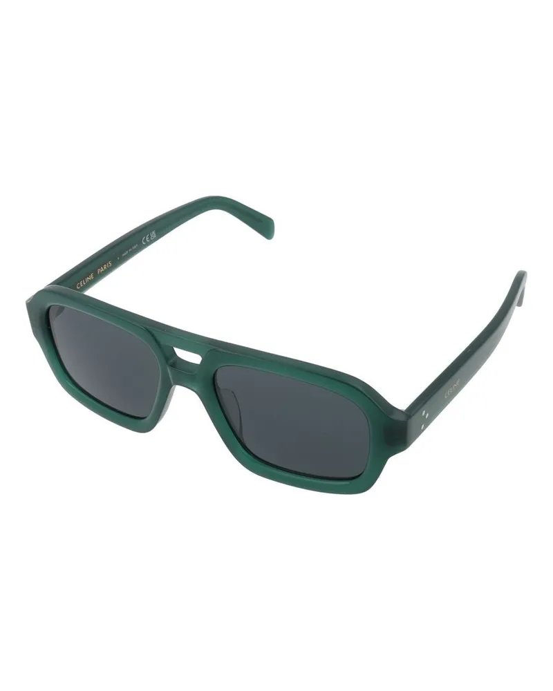 Celine CL40336U Rectangular Frame Sunglasses — Green Green
