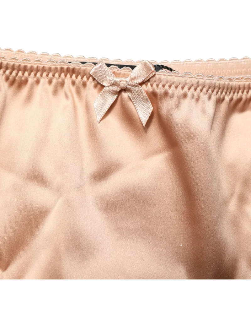 Dolce & Gabbana Women Beige Silk Stretch Mid Waist Brief Panty Underwear Elastane Clothing Beige