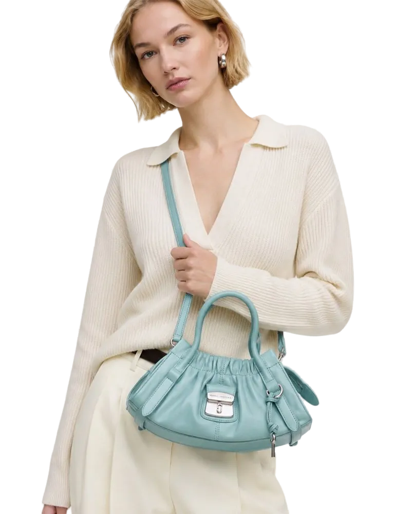 Marc Jacobs Calf Leather Satchel Shoulder Bag — Blue Blue