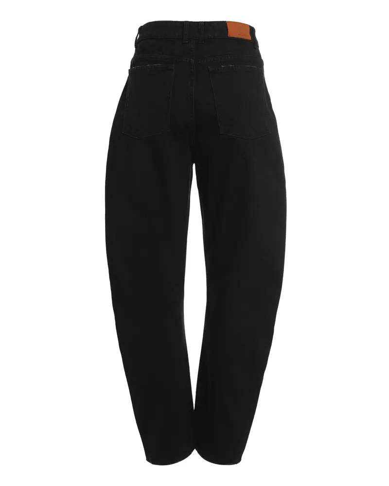 HALFBOY Women's Tapered-Fit Jeans Black Cotton Wide-Leg Black