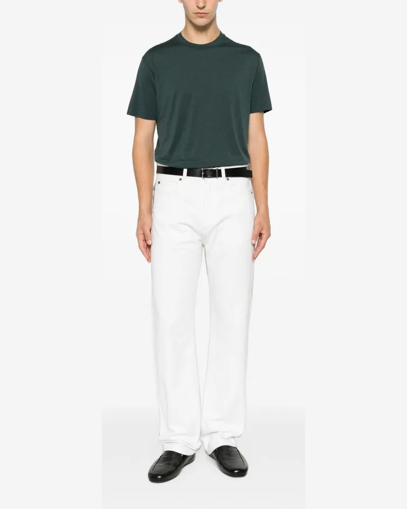 Tom Ford Men's T-Shirt Crewneck Green Lyocell T-Shirts And Polos Green