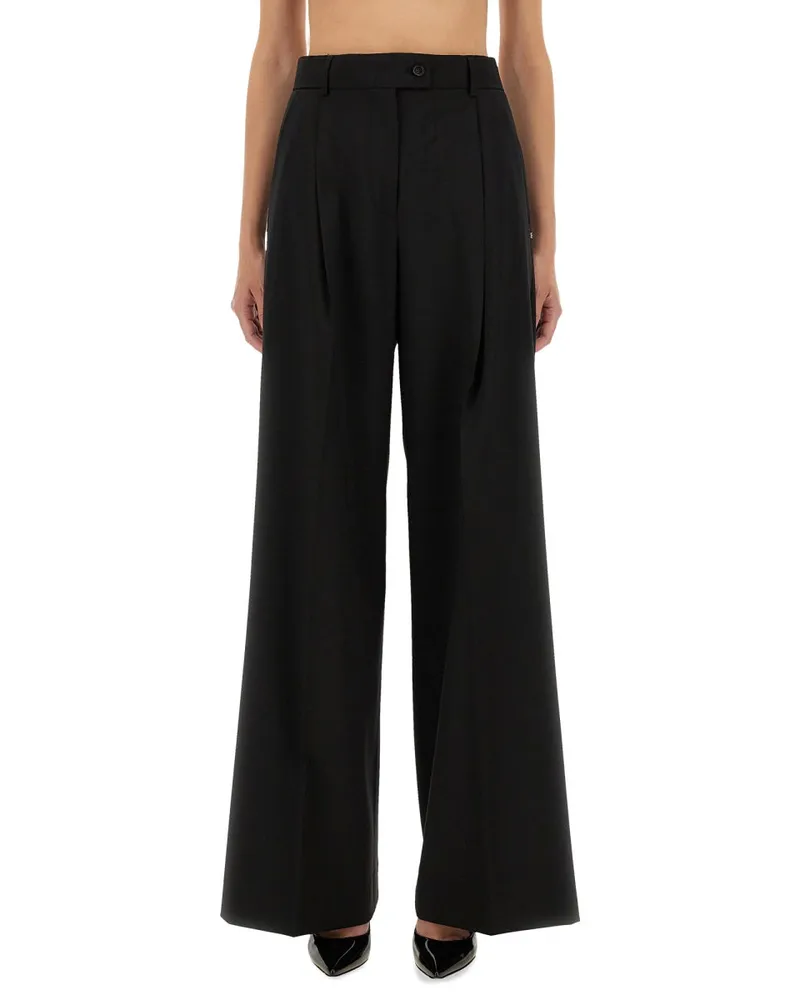 SPORTMAX Virgin Wool Trousers — Black Black