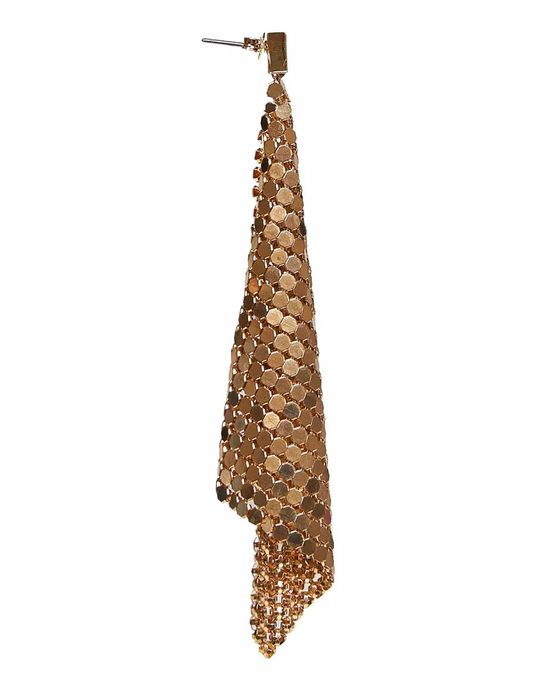 Paco Rabanne Women's Earrings Pixel Flow Gold Chainmail Brass Gold