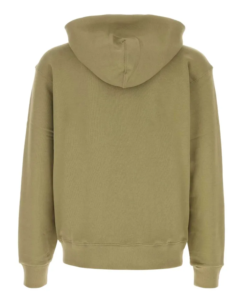 Kenzo Men's Signature Hoodie Khaki Cotton Sweater Khaki