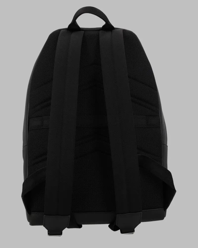 HUGO BOSS Men's Backpack Northon Black Leather Bonded Backpacks Black