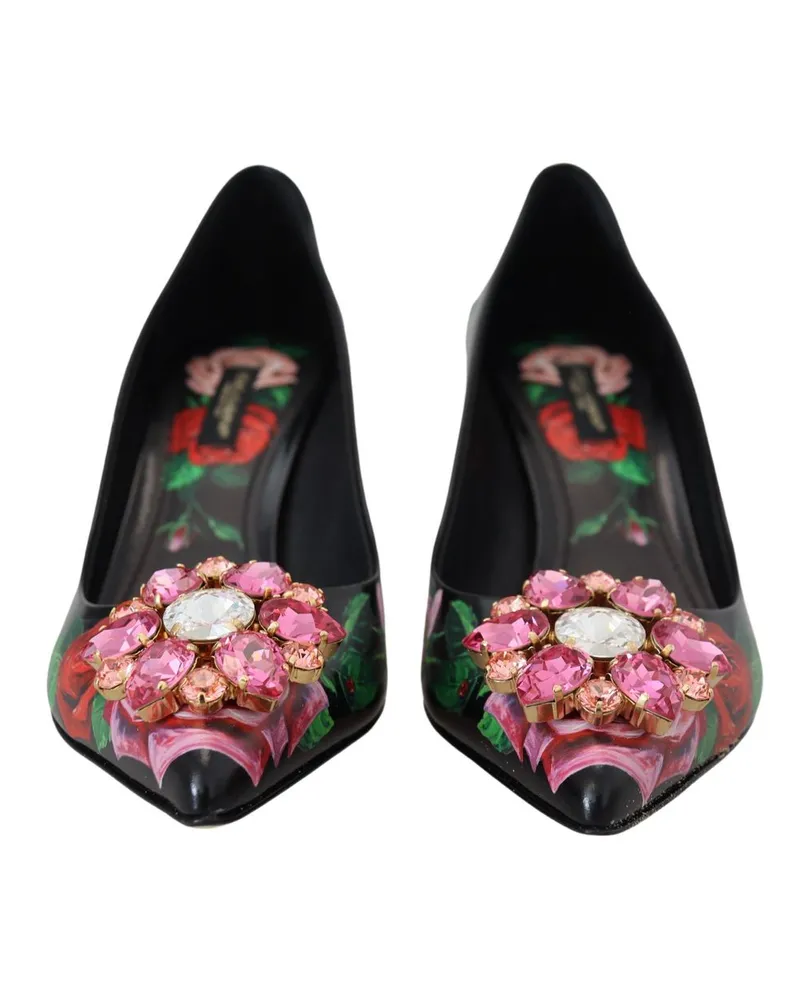 Dolce & Gabbana Women's Black Leather High Heel Pumps Black