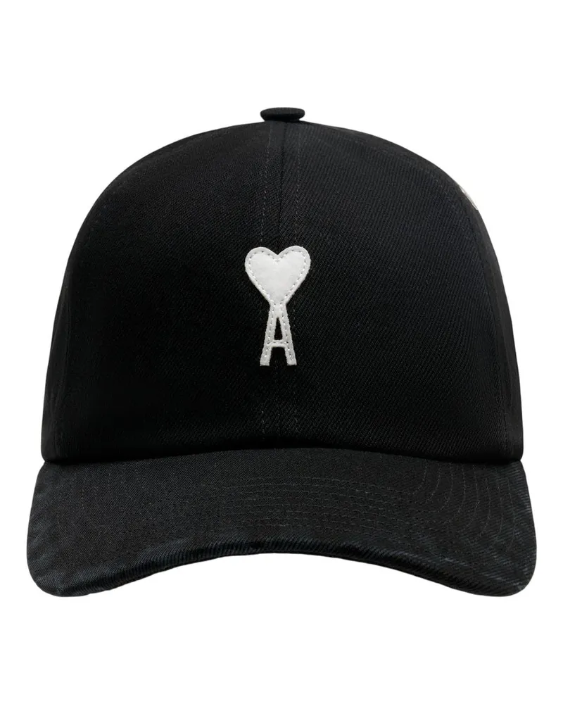 AMI Paris Unisex Ami De Coeur Felt Cap - Paris Cotton Black Accessories Hats Black