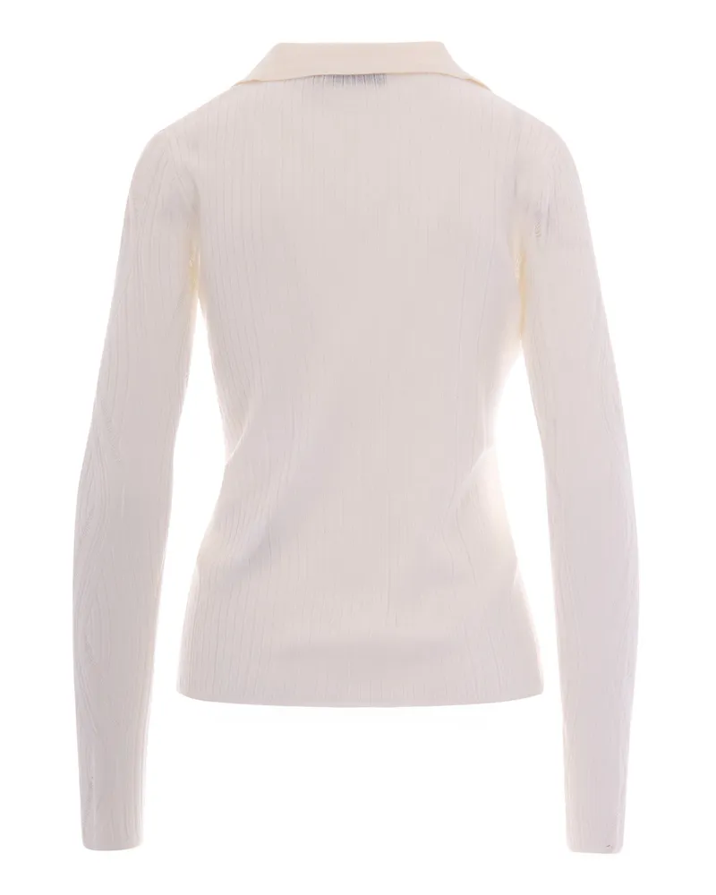 Liu Jo Women Knit Sweater Fantasia Ricotta Milk Virgin Wool Jumpers Beige