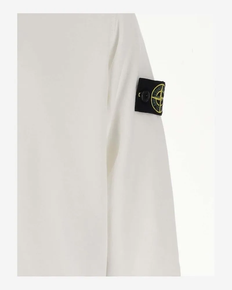 Stone Island Boys' Cotton Sweatshirt White Белый Хлопок Knitwear Sweater White