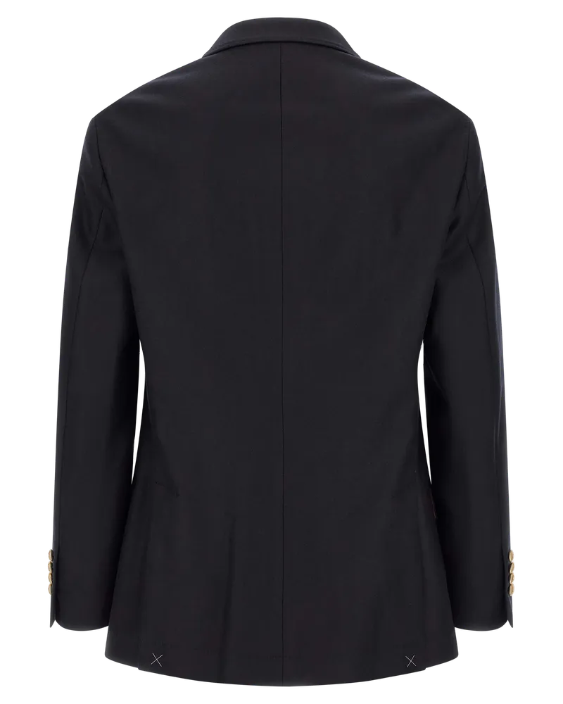 Brunello Cucinelli Men's Blue Virgin Wool Blazer Clothing Navy