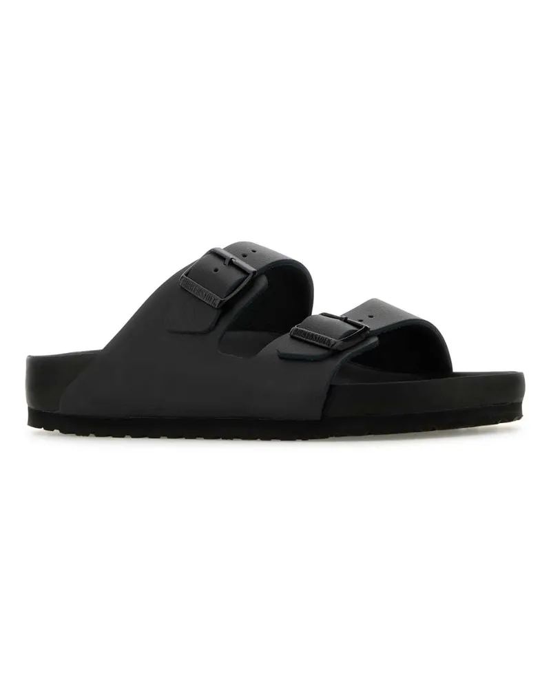 Birkenstock Men's Black Leather Arizona Bs Slippers Exquisite Black, Natural Pelle Flat Shoes Black