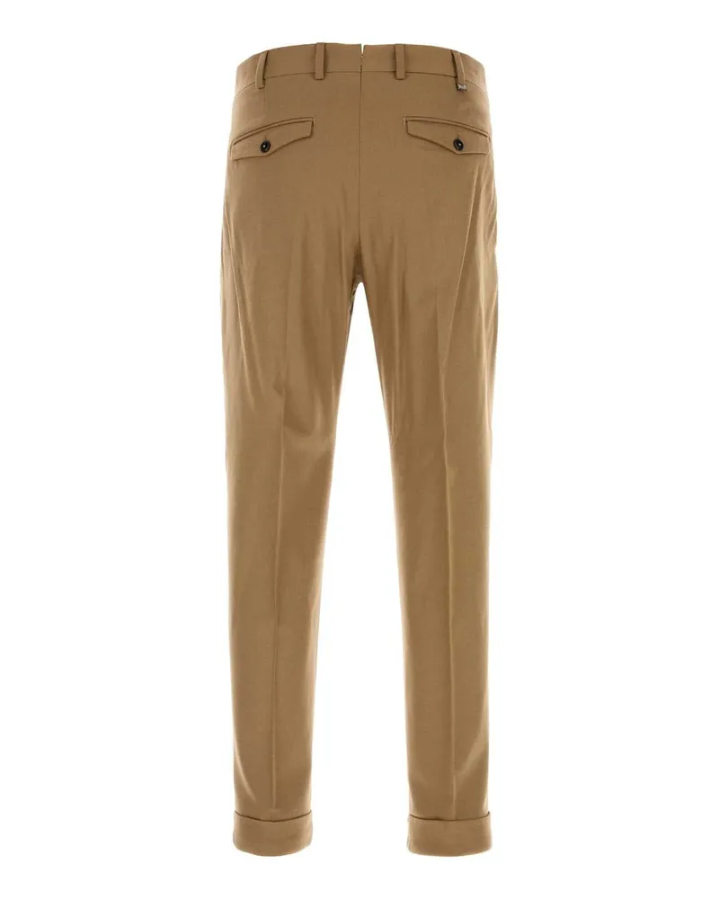 PT TORINO Stretch Wool Blend Trousers — Beige Beige
