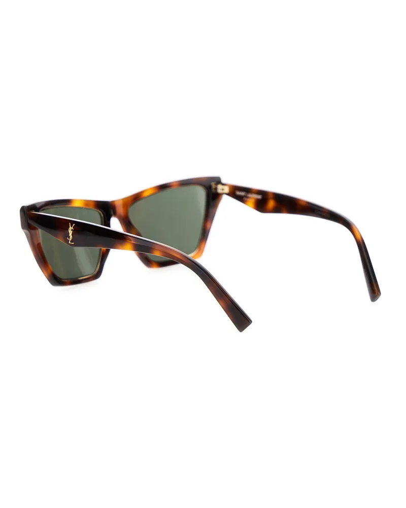 Saint Laurent Women's Brown Tortoiseshell Sunglasses With Logo Acetate Brown