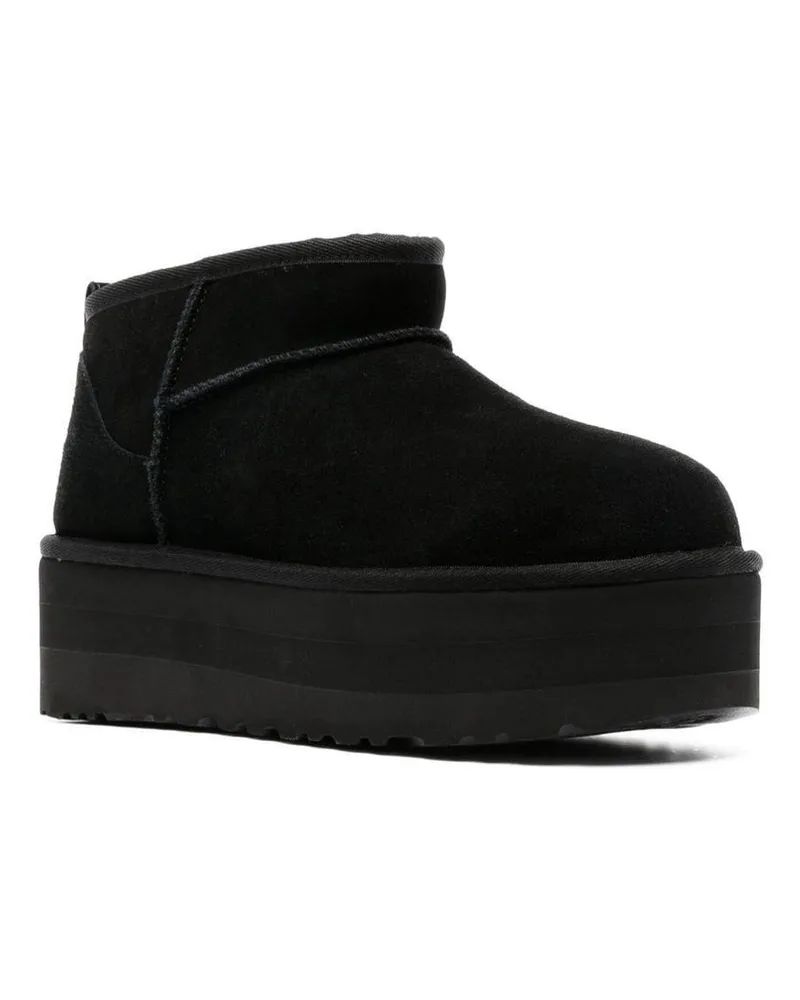 UGG Women's Ankle Boot Classic Ultra Mini Platform Black Leather Black