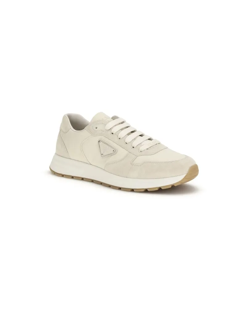 Prada Men's Beige Nylon Low Top Sneakers Beige