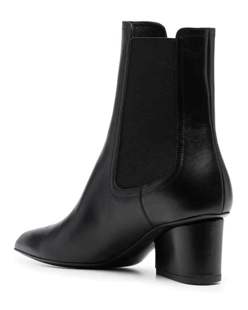 Ferragamo Women's Logo-Embossed Heel Chelsea Boots Black Black