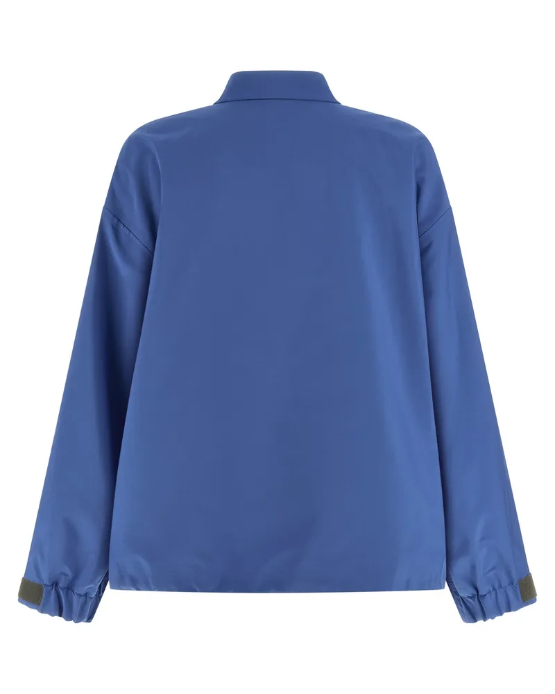 Miu Miu Recycled Polyester Shell Jacket — Blue Blue