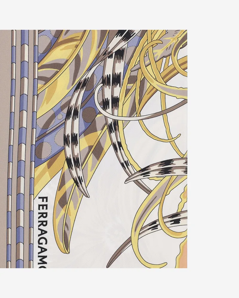 Ferragamo Women's Silk Scarf With Rooster Print Scarfs Beige