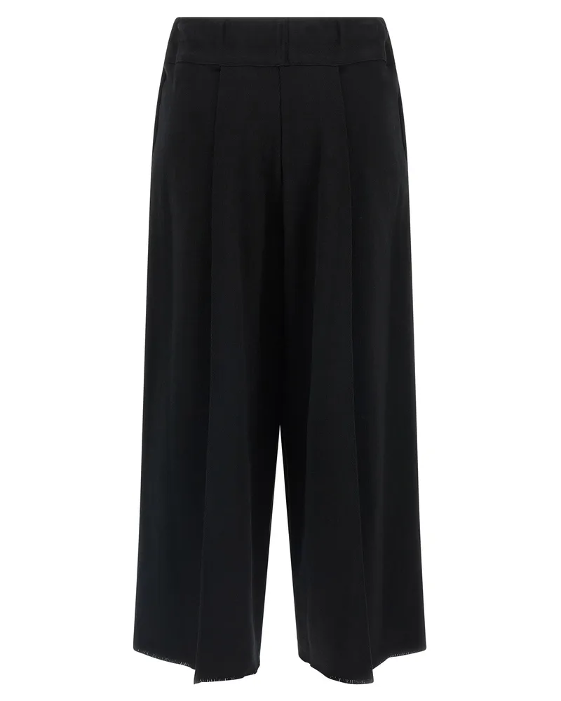 Issey Miyake Women's Black Cotton Casual Pants Black