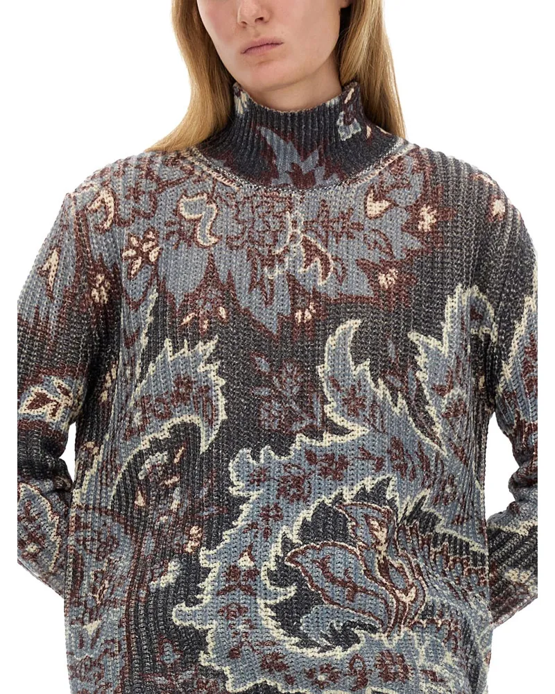Etro Printed Wool Sweater — Multicolor Multicolor