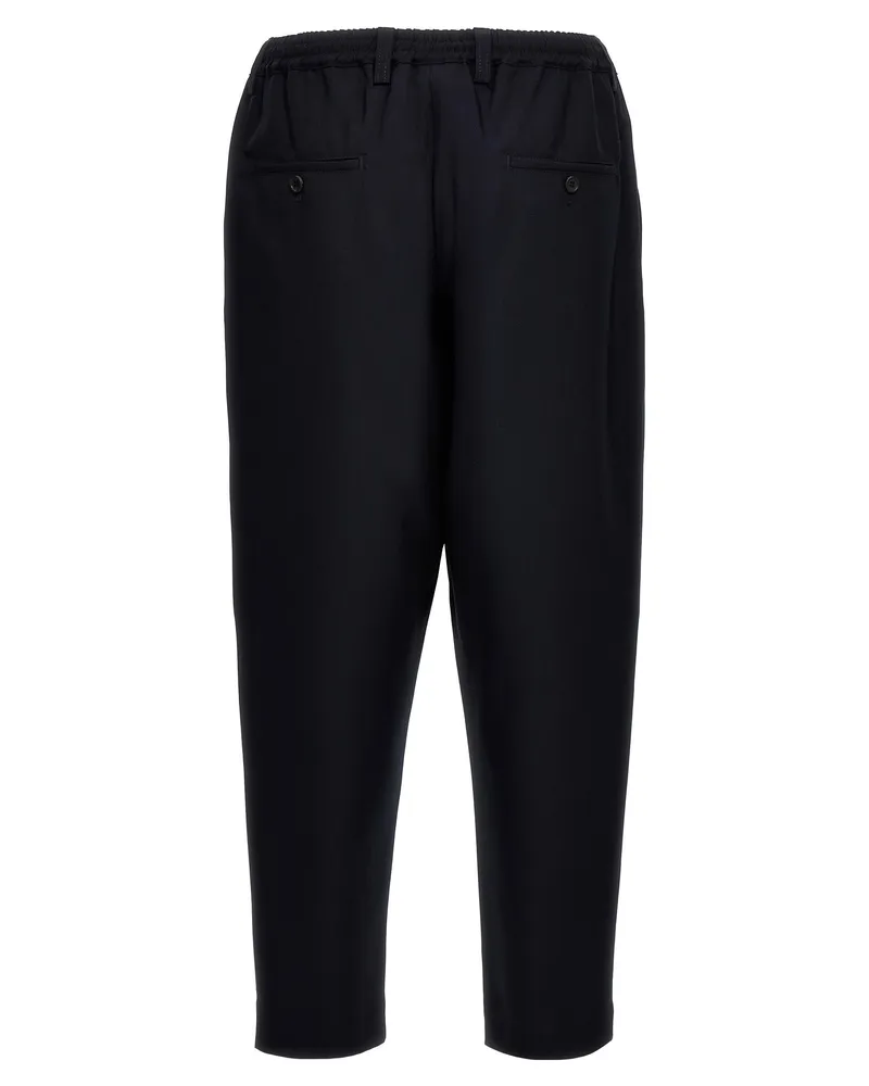 Marni Men's Blue Virgin Wool Cropped Pants Black