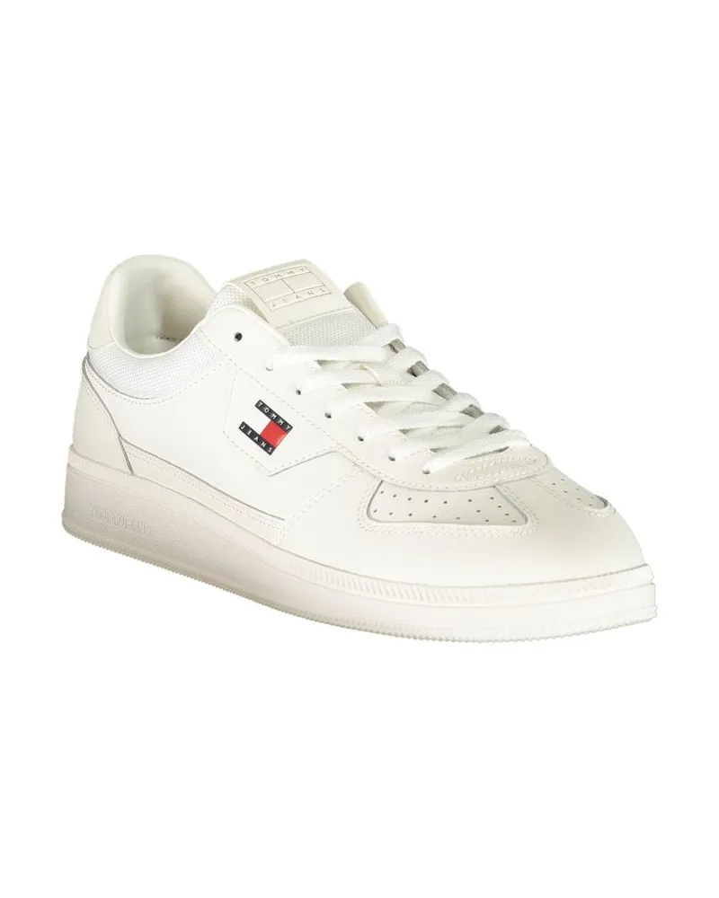 Tommy Hilfiger Leather and Polyurethane Sneaker — White White