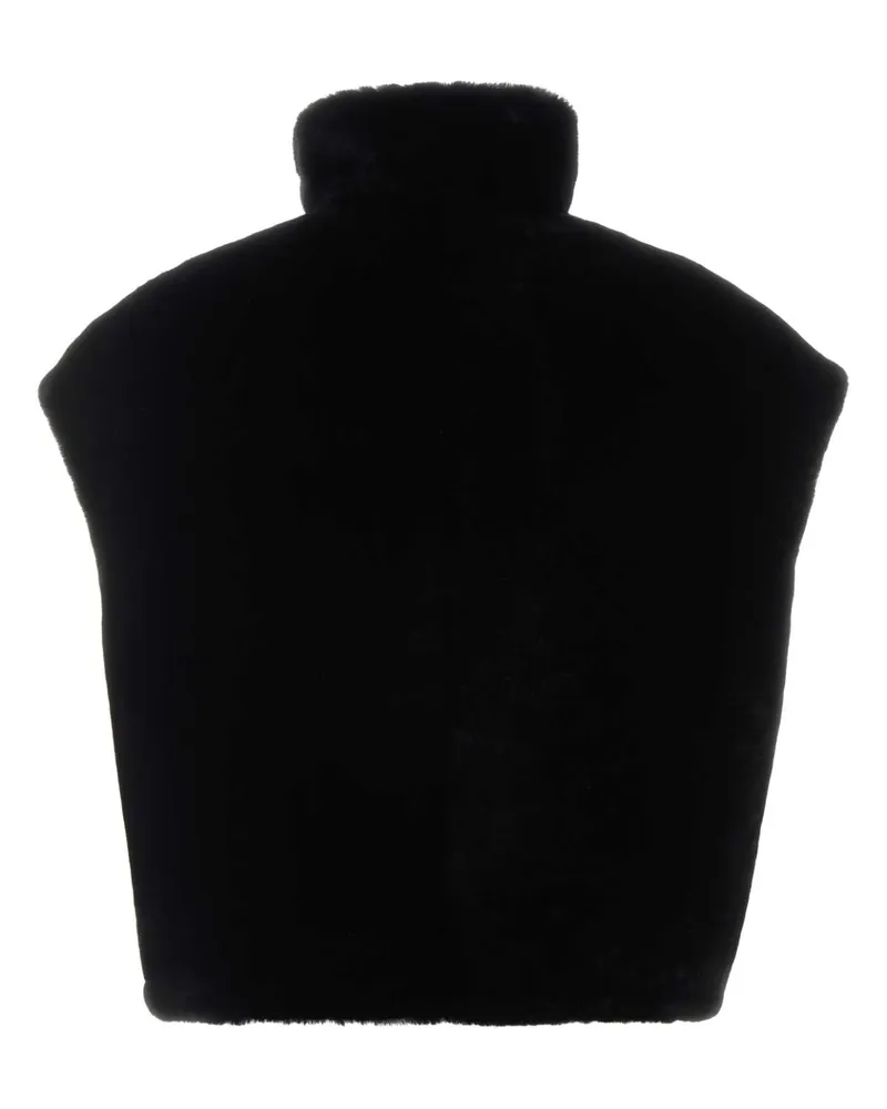 Prada Women's Black Reversible Fur Nero Exterior: Lining: Nylon Pellicce Coat Black