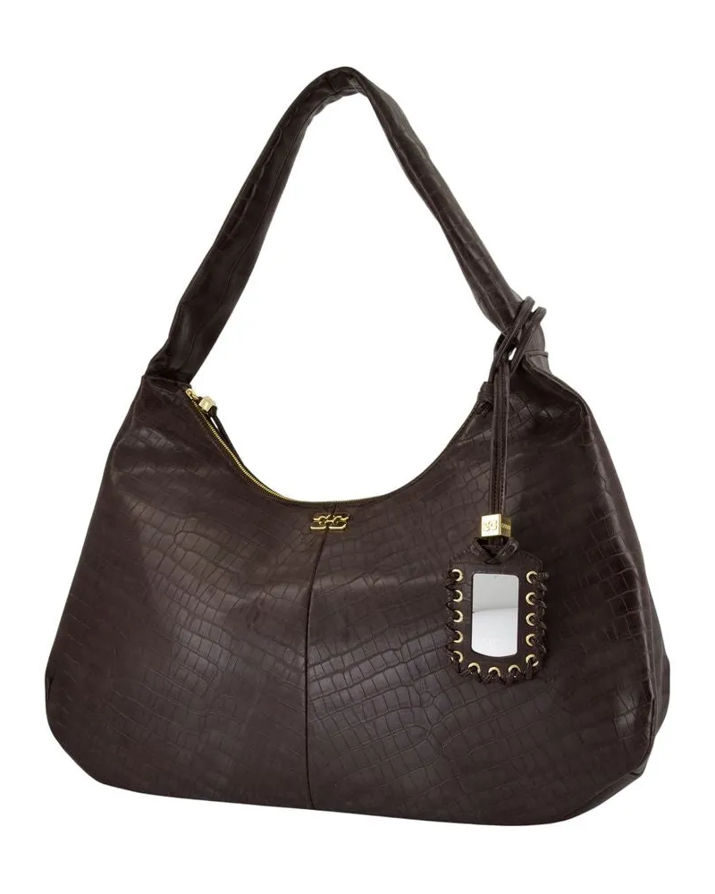 Ganni Women's Bou Xxl Travel Bag -  Leather Brown Calfskin Travel-Bags Brown