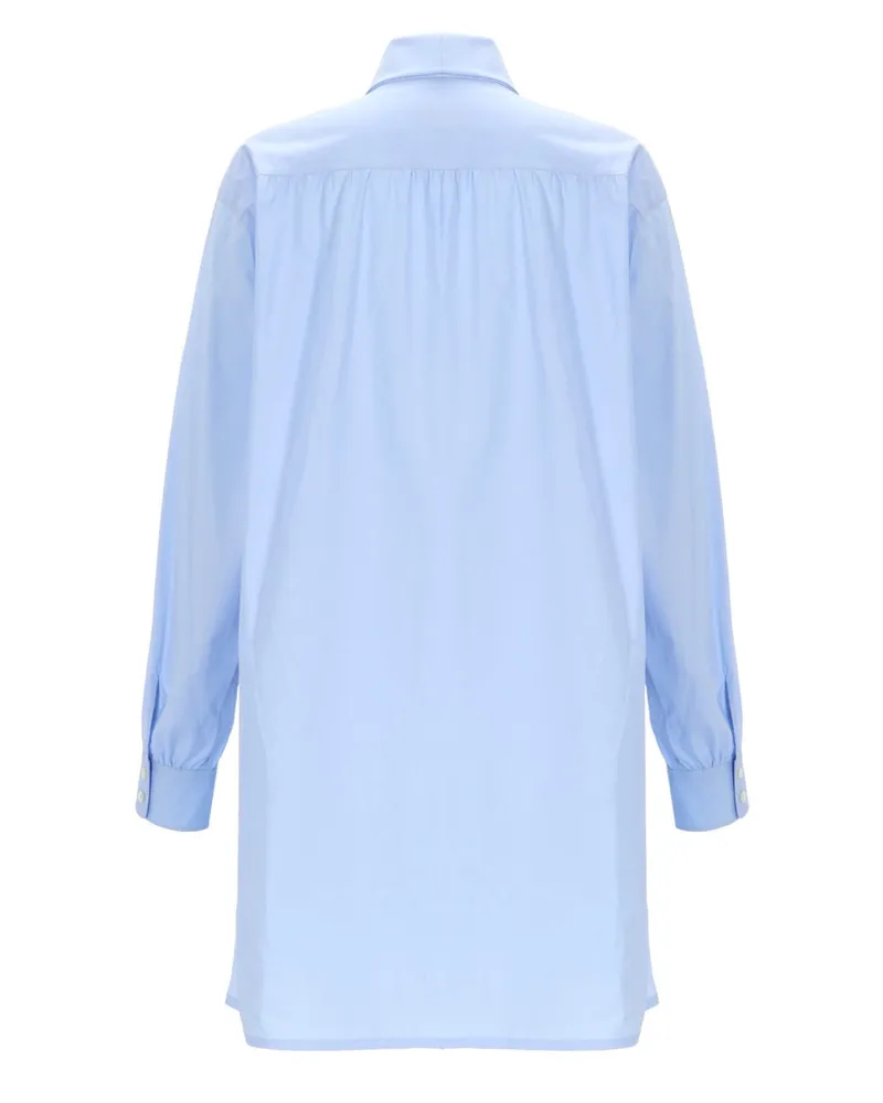 Moschino Ribbon-Detailed Cotton Gown — Blue 