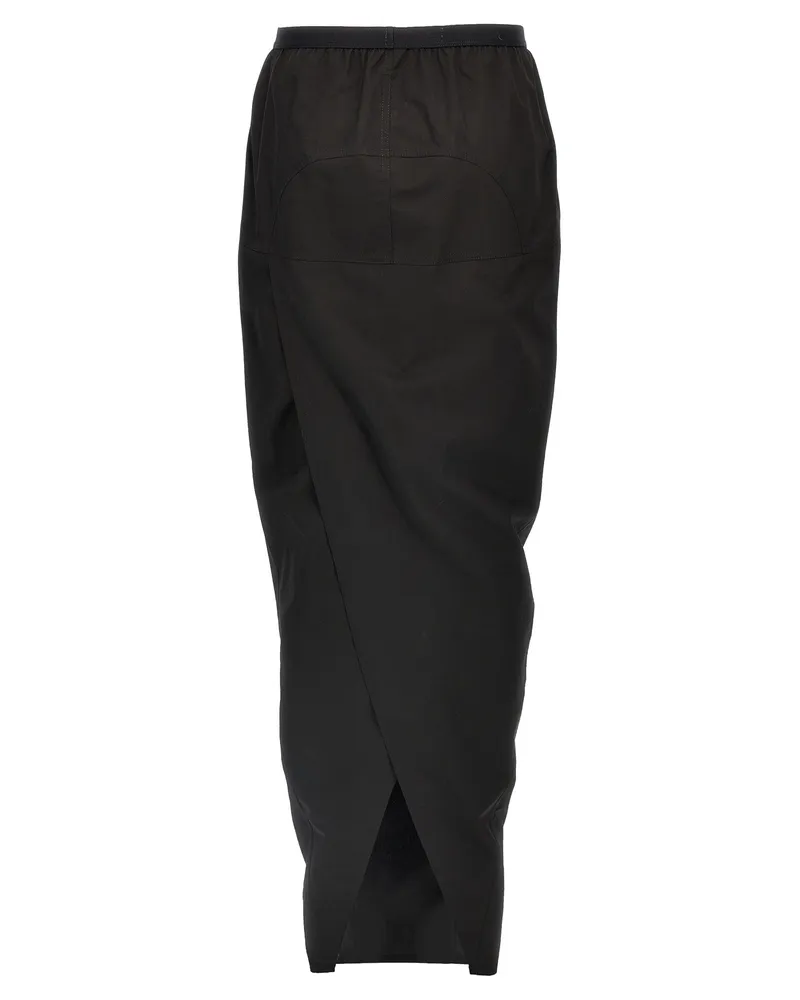 Rick Owens Women's Black Cotton Mini Skirt Black