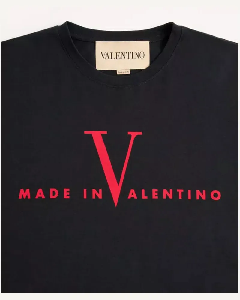 Valentino Garavani Logo-Embroidered T-Shirt — Black Black