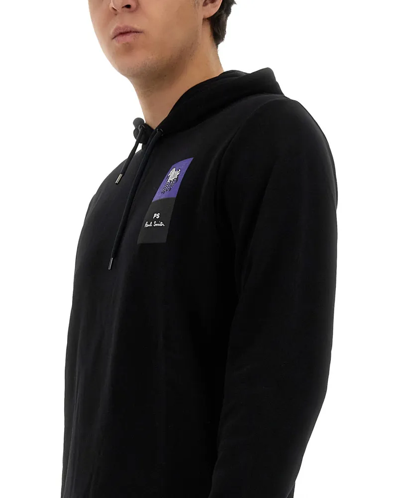 Paul Smith Zebra-Print Organic Cotton Sweatshirt — Black Black