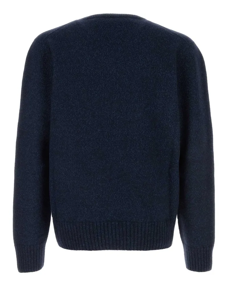 Alexander McQueen Men Melange Wool Blend Sweater Navyindigo Exterior: Nylon Maglieria Navy