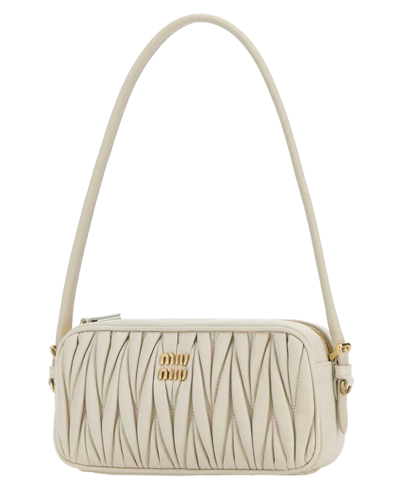 Miu Miu Nappa Leather Shoulder Bag — White White