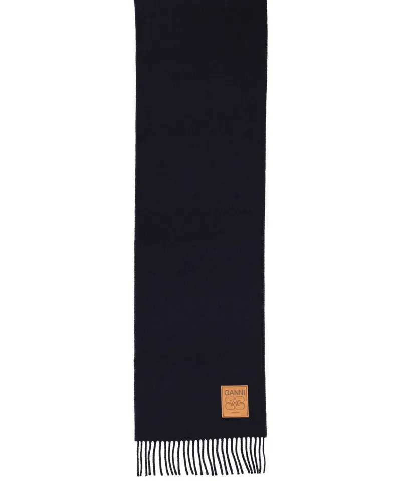 Ganni Wool Scarf — Blue Blue