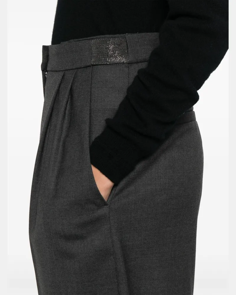 Brunello Cucinelli Women's Tailored Trousers Aw24 W Grey