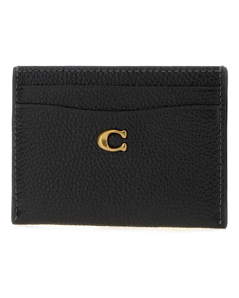 Coach Pebble Card Case — Black Black