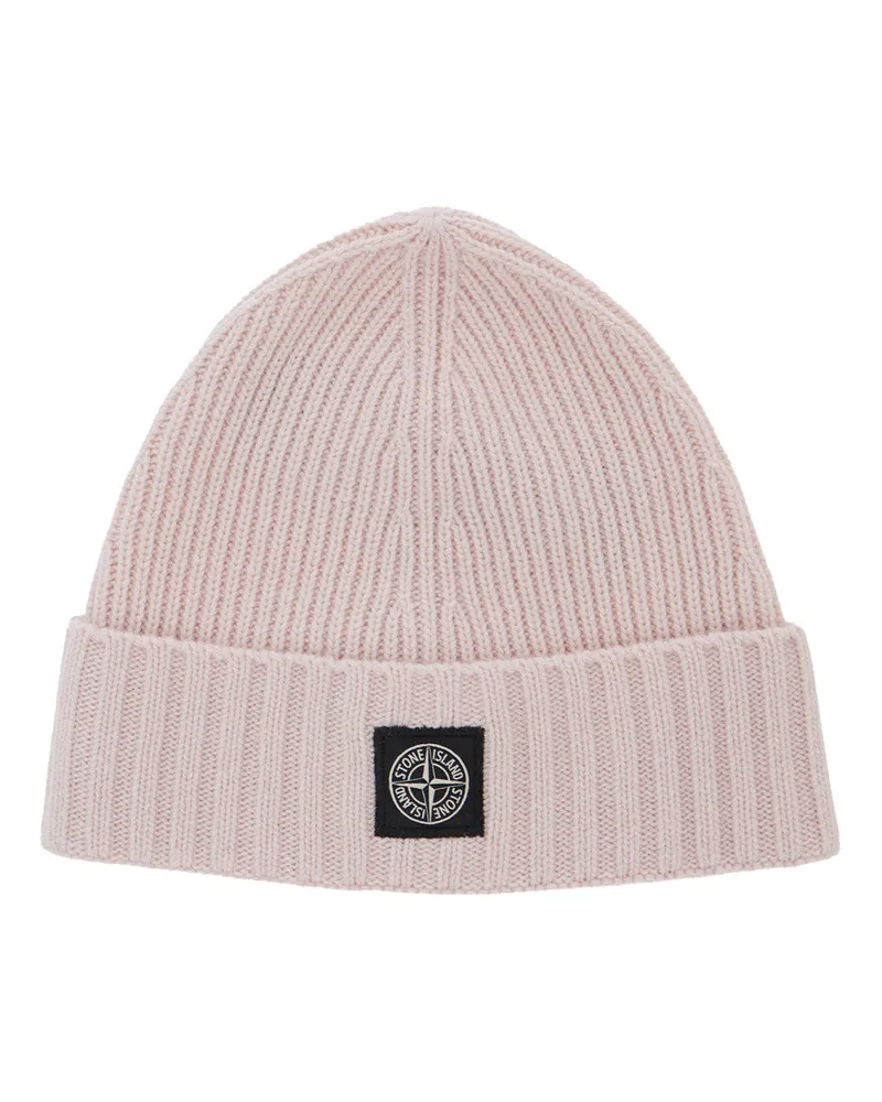 Stone Island L2S16N100003S00M3 Ribbed Knit Beanie — Pink Pink