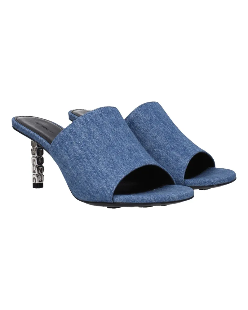 Givenchy Women's Blue Fabric Platform Sandals Blue
